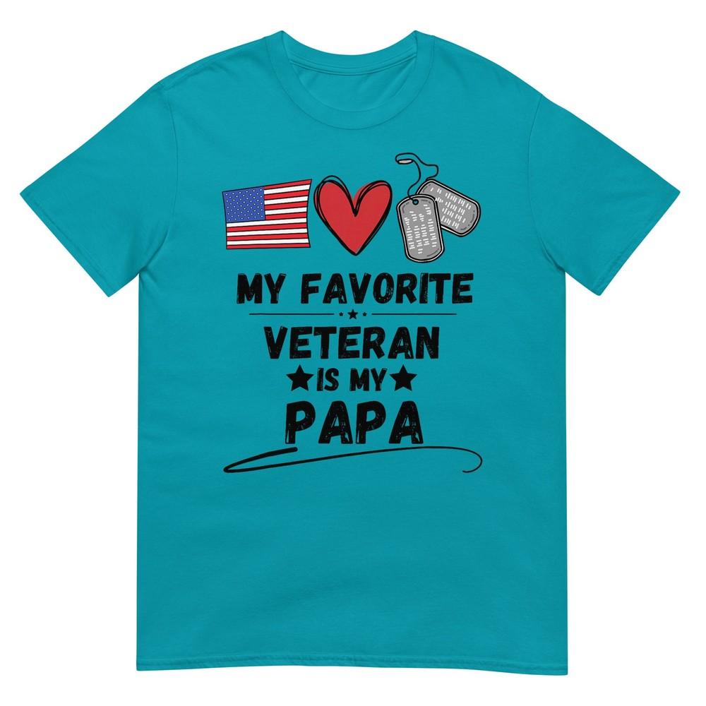 My Favorite Veteran Is My Papa Father Veterans Day Kids TShirt