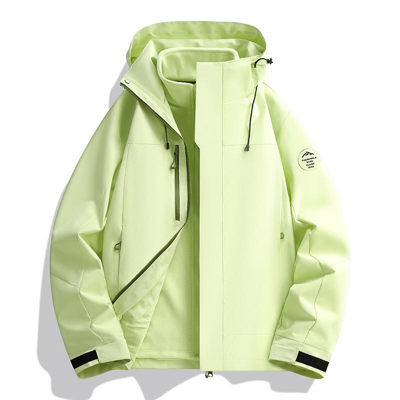 Unisex Windproof Winter Jacket: Warm, Fleece-Lined, 3-in-1 Outdoor Workwear Suit