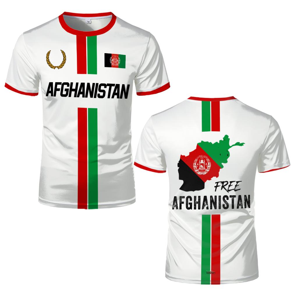 Baibao QIQI Afghanistan Stijl Sport Voetbal T-shirt Heren Afghaanse Vlag Kaart Geprint Ronde Hals shirt Heren Sneldrogend Ademend Casual Tops 4XL