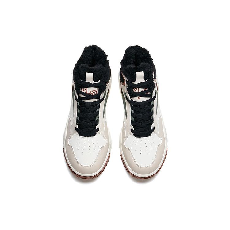 New Anta Lieyan1.0 Thermal Slip Resistant Cushioning Abrasion Resistant High Top Skateboard Shoes Men's White Gray Black 112248990R-4
