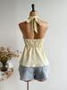 2025 Summer European & American Halter Strap Lace-Up Waist-Cinched Bandeau Top