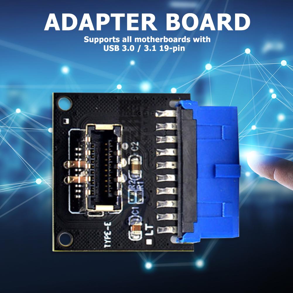 

LF# USB 3.1 Type C Плата розеток передньої панелі USB3.0 19Pin до TYPE-E 20Pin модуль
