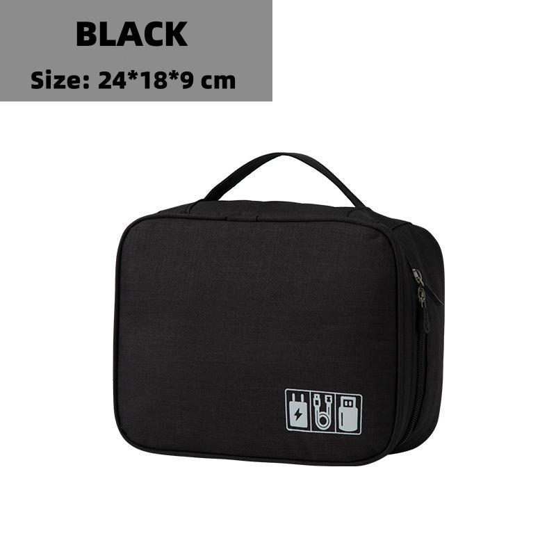 

Portable Waterproof Electronic Organizer Travel Cable Storage Bag for USB Data Lines Chargers and Plugs чёрный