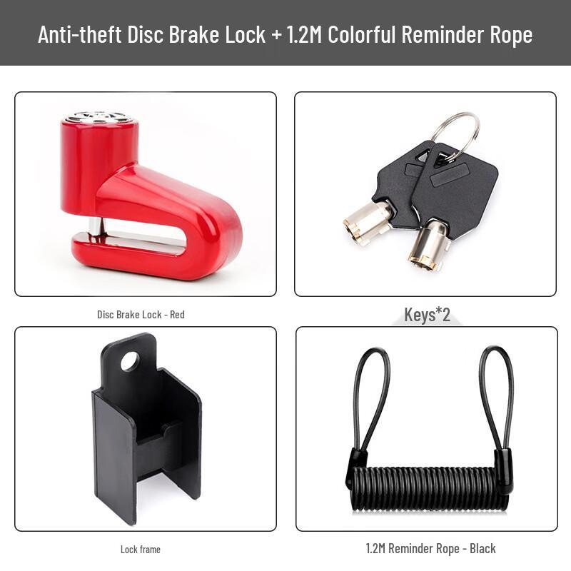 Lishi Motorcycle Disc Brake Lock with Reminder Cable Universal