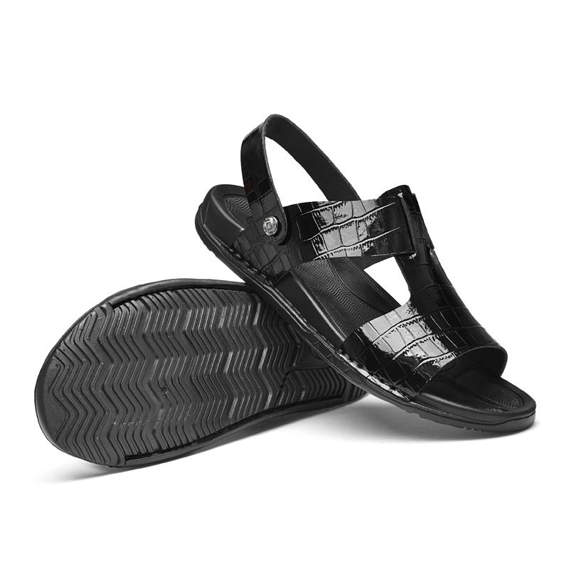 Summer Genuine Leather Men Casual Sandals Outdoor Non-slip Breathable Roman Shoes High Quality Comfortable Loafers Mocassins