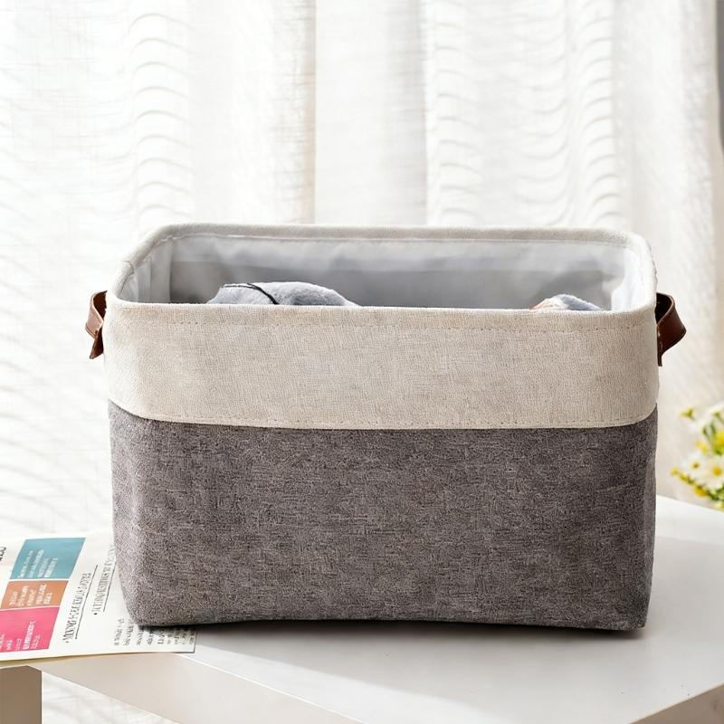 Scandinavian Style Storage Baskets Cotton Linen Fabric Practical for Home Decors and Efficient Organization In Various Rooms