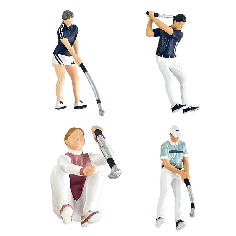Golf Player Figure Model 1:64 Scale Hand Painted Miniature Figure for Miniature Scene Dioramas Props,Model Car Display