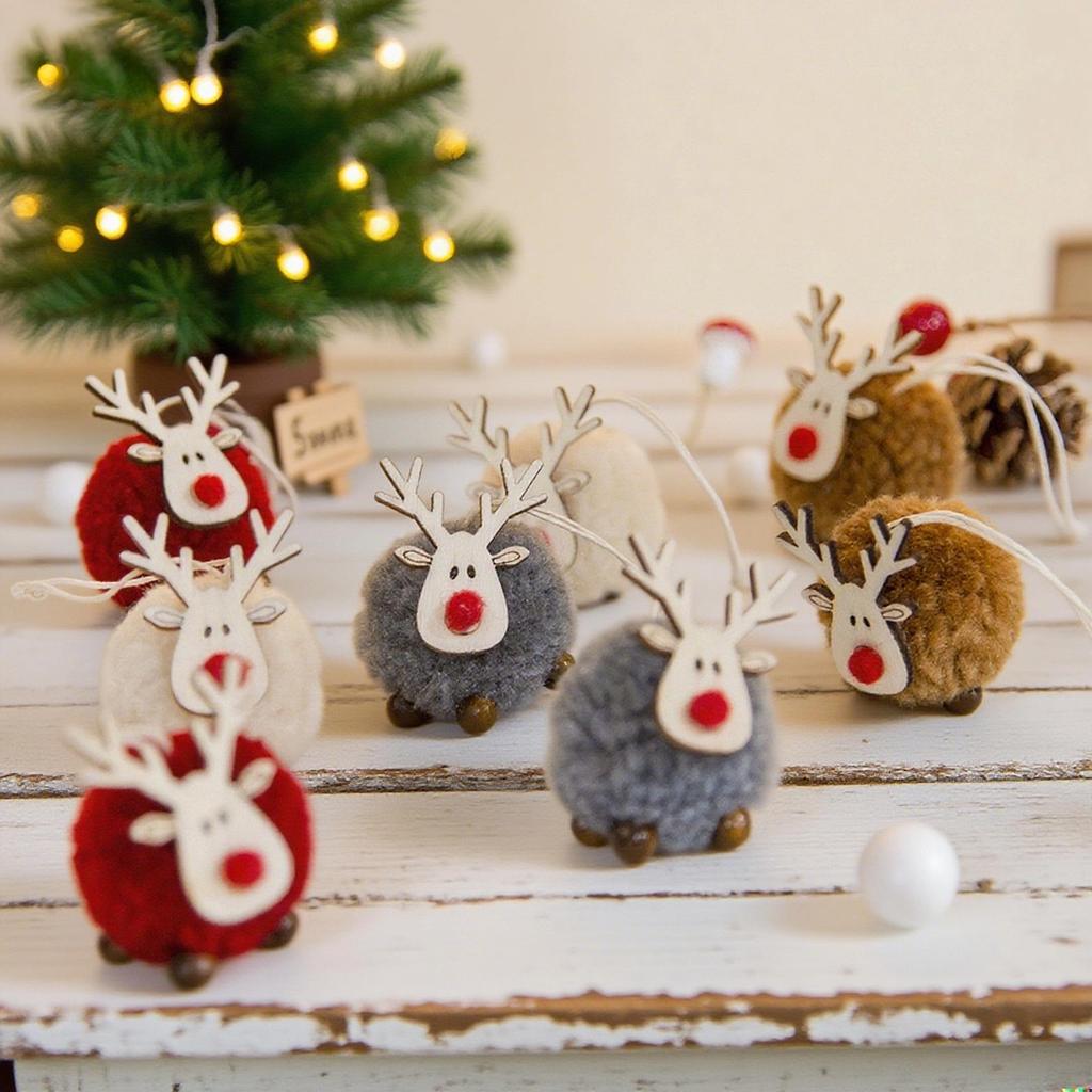 Felt Sheep Doll and Reindeer Ornament Christmas Decorations