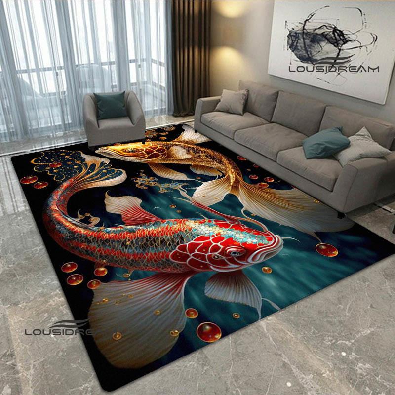 3D fish Cute printed carpet Non -slip carpet Yoga mat door mat photography props kitchen mat area rug birthday gift