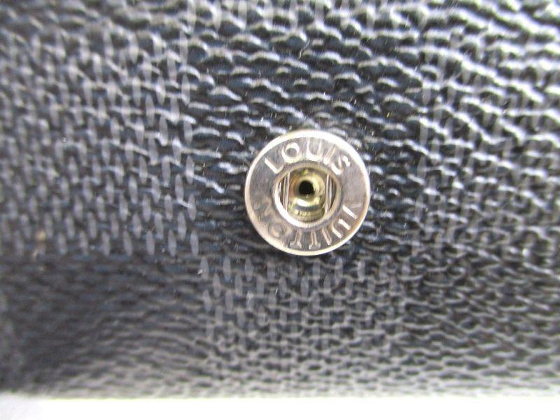 Authentic LOUIS VUITTON Damier Graphite Steel Black Leather Cufflinks Cuffs #9686  Seller Refurbished