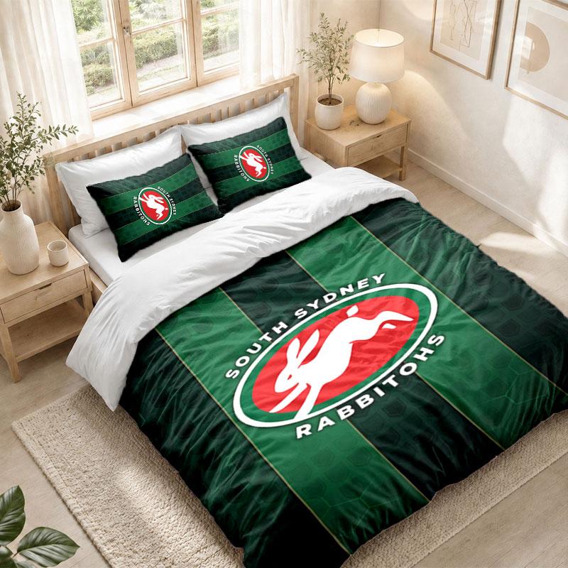 Bedding Set 1 Duvet Cover 2 Pillowcases South Sydney Rabbitohs Print Bedroom Home Decoration