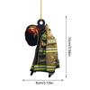 2D Car Hanging Decor Firefighter Coat And Hat Simulation Model Creative Fire Fighting Truck Car Interior Decor Pendant Gift