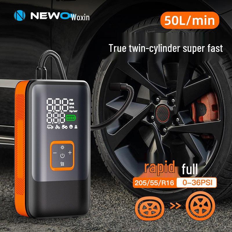 

Беспроводной портативный электрический насос с двумя цилиндрами для накачивания шин грузовиков, внедорожников и автомобилей для бездорожья 11.1V, 44.4Wh