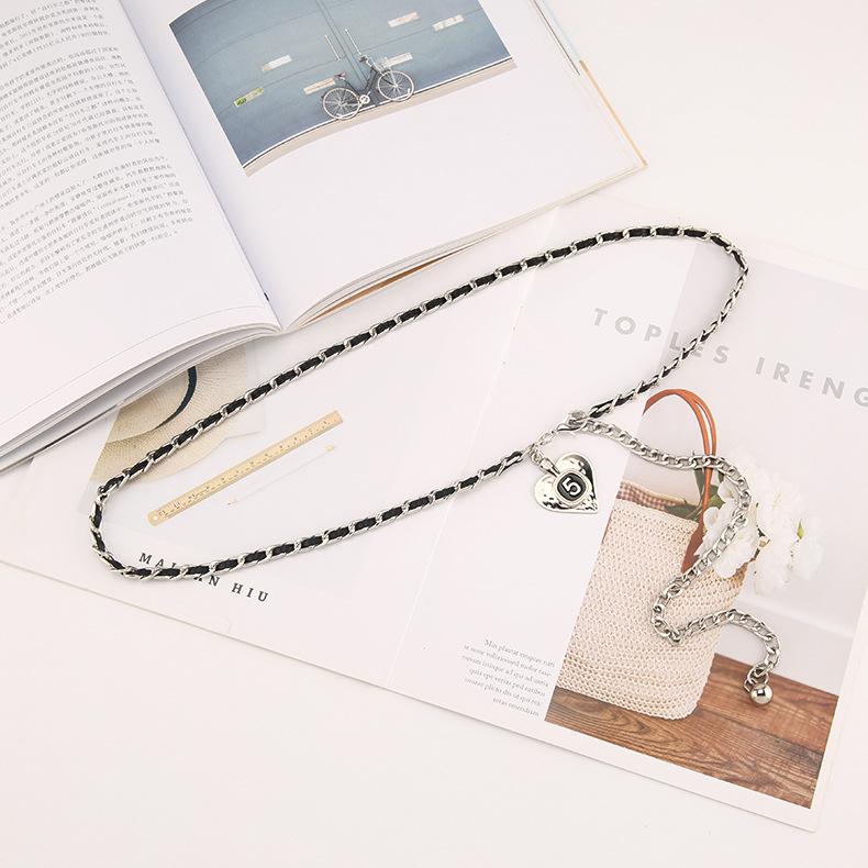 

Xiaoxiangfeng Металлическая поясная цепочка Аксессуары Женская цепочка-пояс Украшение с платьем Свитером Брюками Цепочка Прилив