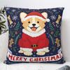 Housse de coussin 'Joyeux Noël Chiens' Housse de coussin Rétro Tendance Pour Canapé Voiture Décoration Maison Housse de Coussin Douce Housse de Coussin Graphique