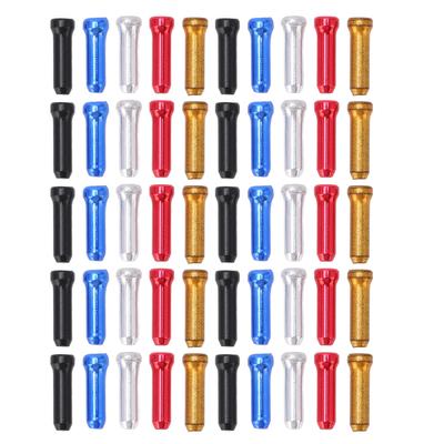50 PCS Embouts de Câble de Frein de Vélo Assortiment 5 Couleurs Aluminium Résistant aux Chocs Sertissage d'Extrémité de Câble
