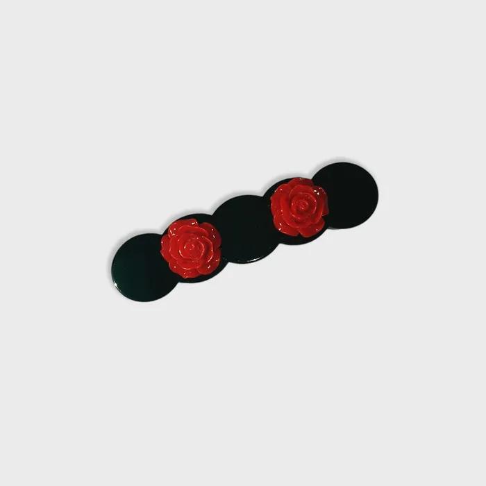 ROSE Barrette, RED Rose Barrette Hairpin