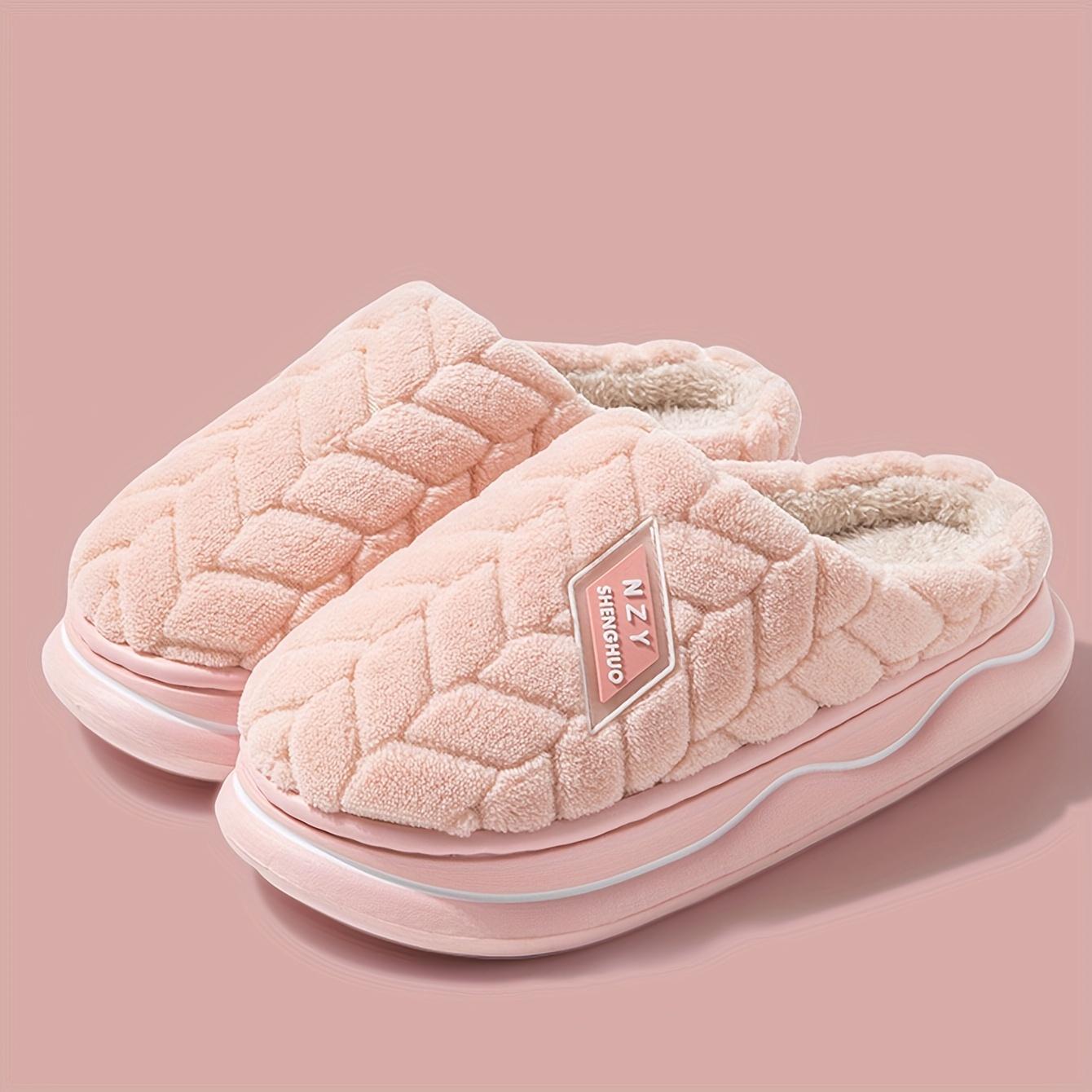 

Мужские мягкие плюшевые уютные домашние тапочки, легкие нескользящие слипоны с пушистой подкладкой для ходьбы в помещении, осень и зима 34-35 розовый