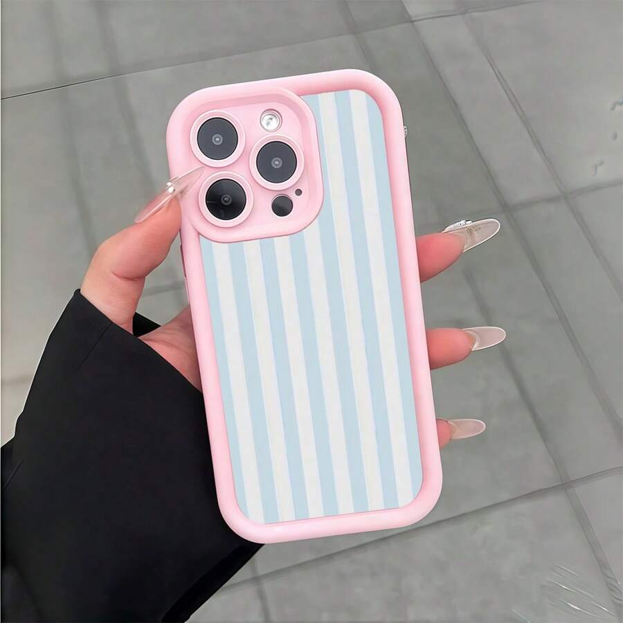 Blue Stripe Patterns Phone Case For iPhone 17 Air 16 15 14 13 12 11 Pro Max 17Pro Mini 16E 7 8 Plus SE2022 Soft Silicone Cover