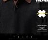 Men's High-End Heavyweight Cotton Color Block Polo Sweater - 2025 Spring/Autumn Collection