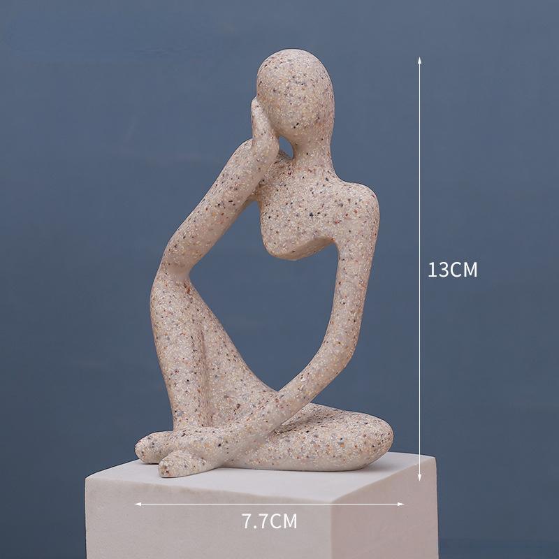 Nordic Thinker Statue Resin Abstract Figurines Figure Statues Handmade Art Crafts Home Decor Maison Desk Living Room Ornaments