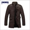 Nueva ropa de cuero para hombres Chaqueta de cuero lavable de longitud media para hombres