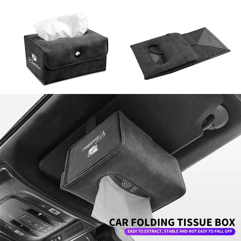 Boîte à mouchoirs pliable type accoudoir de siège arrière de voiture pour Cadillac CT5 STS XLR CT4 GT4 SLS SLR XT6 Escalade XT4 XT5 SRX XTS ELR BLS