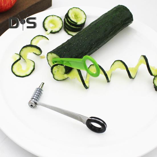 Espiralizador de Verduras de Acero Inoxidable Cortador Rotatorio de 360 Grados para Pepino Zanahoria Patata Libre de BPA Mango Ergonómico y Cuchillas Afiladas Tornillo Manual
