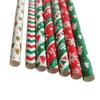 25pcs Disposable Christmas Paper Straws Snowflake Xmas Tree Drinking Straw Merry Christmas Decorations New Year Party Decoration
