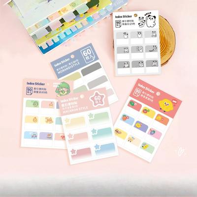 Gradient Color Index Sticker Innovative Quick Drying Anti-scratch Sweatproof Water Proof Student Stationery Label Stickers