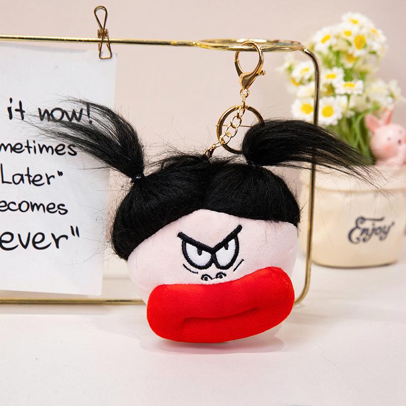 Big Mouth Animal Plush Toy Stick Cute Practical Girl Pendant Hammer Stick Doll