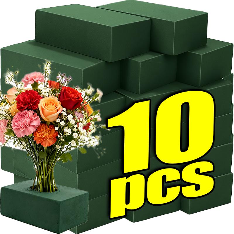 10/1x Green Floral Foam Blocks for Fresh Artificial Flowers Dry Wet Floral Rectangle Foam Block Flower Mud Wedding Party Decor