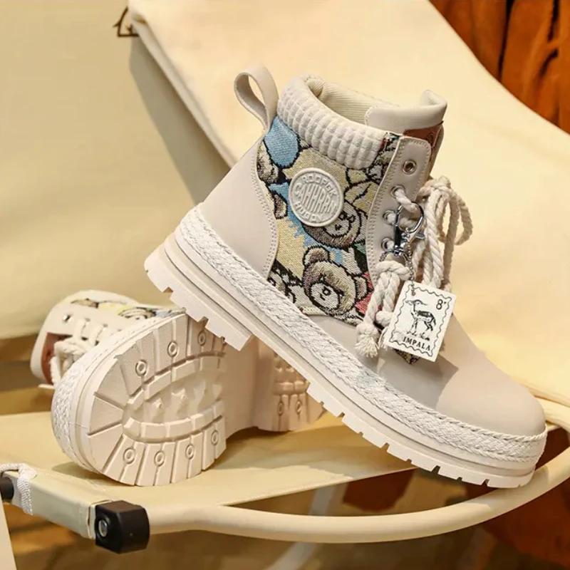 Zimní pánské boty Outdoorové boty na platformě pro muže Originální retro design Móda Pohodlné kožené kotníkové boty Zapatillas Hombre