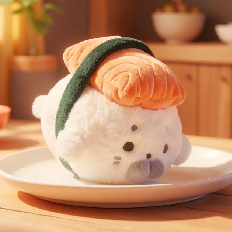 Plush Salmon Seal Toy With Soft Polyester Filling For Kids And Teens Birthday Gift
