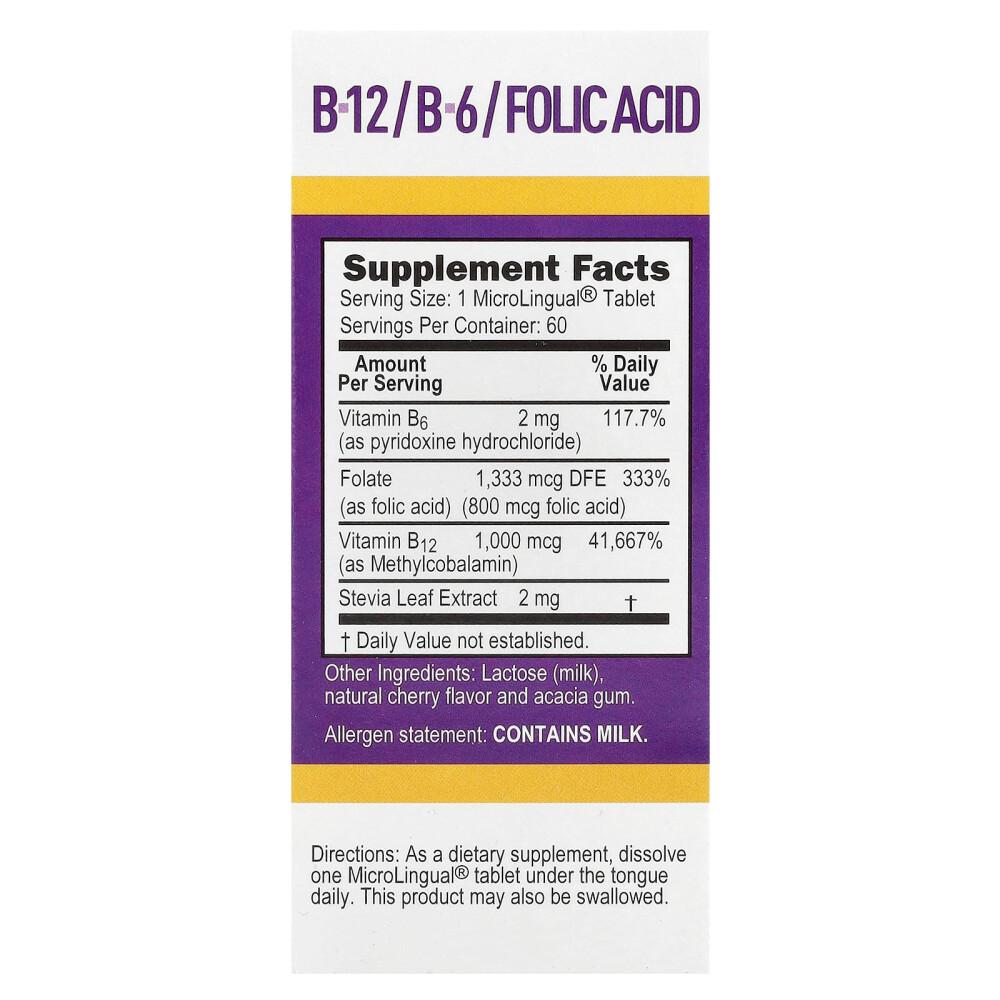 Superior Source Methylcobalamin B-12, B-6 & Folic Acid Instant Dissolve MicroLingual Tablets, 60 Count