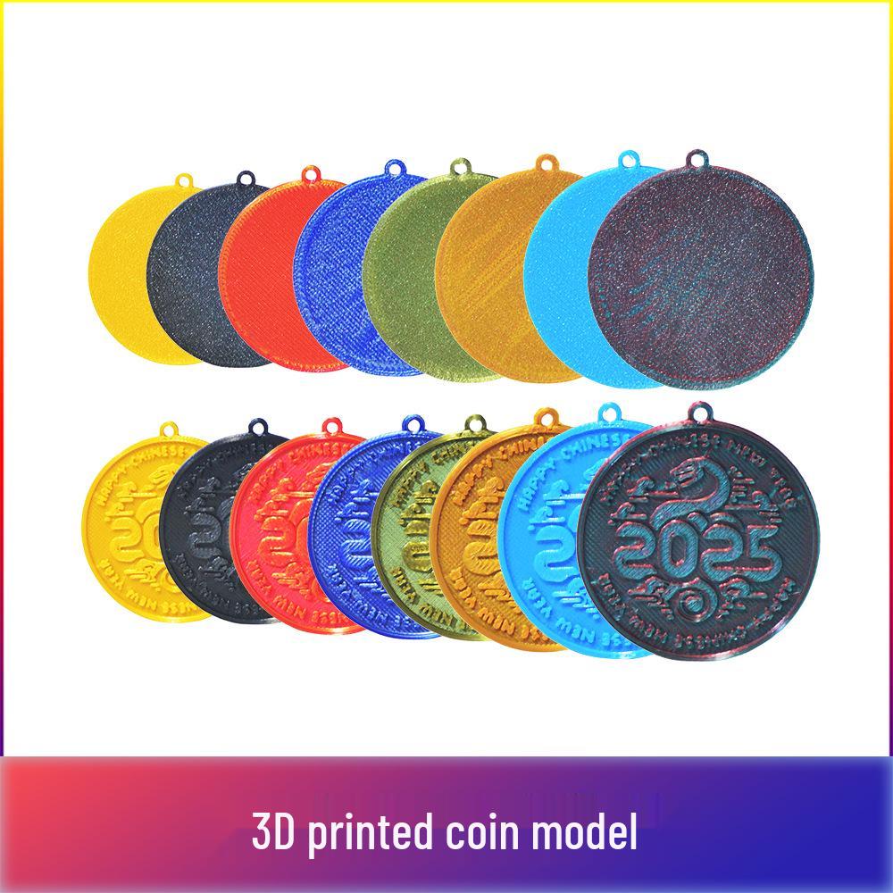 LINK CNC 3D Silk PLA Coin - 2025 Year of the Snake Edition Blue Silk PLA 1 piece