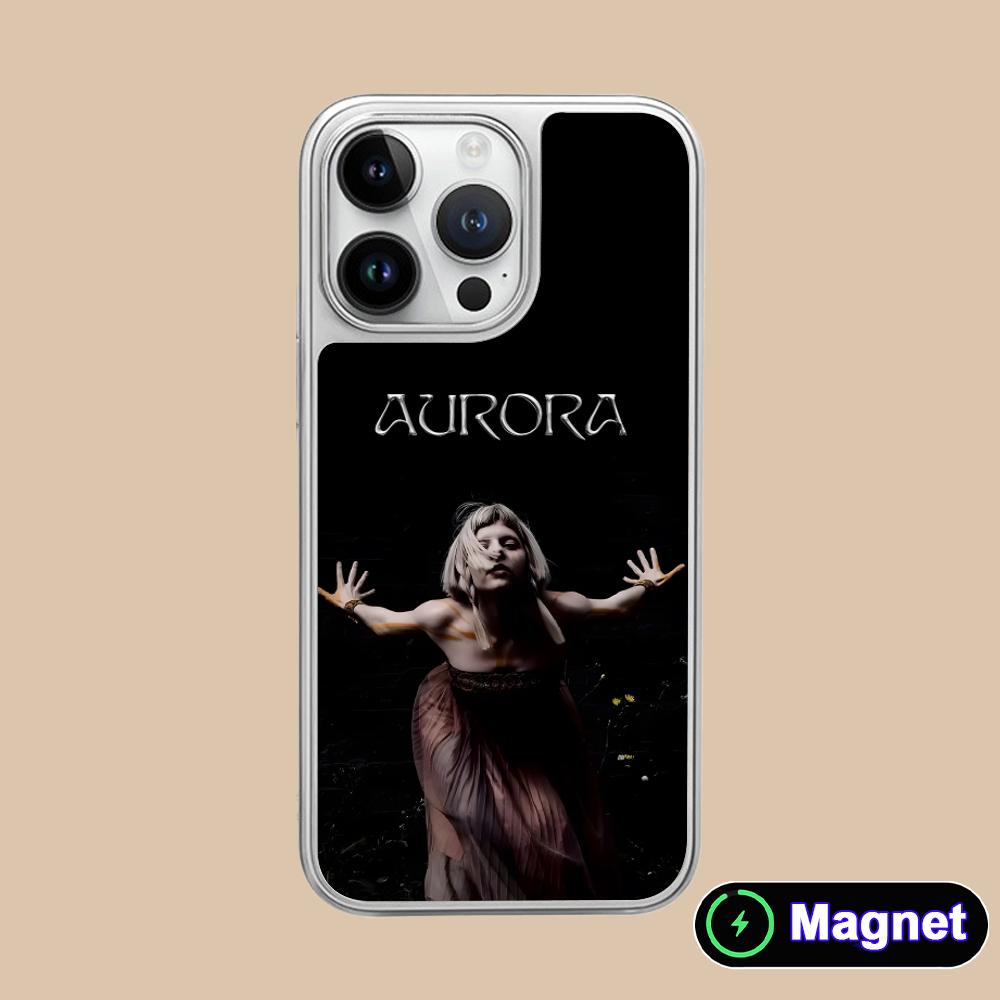 Aurora Aksnes Silver Plating Magsafe Mobile Phone Case for iPhone 17 16 15 14 13 12 11 Air Pro Max Plus Colorful Cover