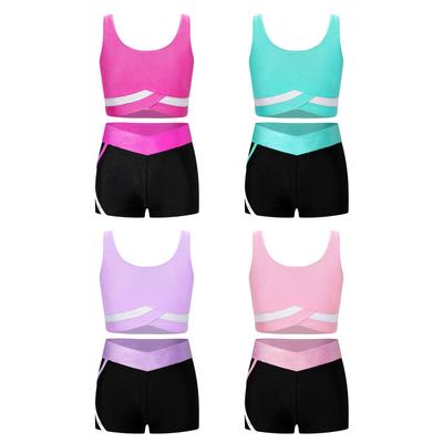 Girls' Bikini Tankini Set Tank Top and Shorts Two Piece Sports Suit Activewear Kids Sport Clothing Set