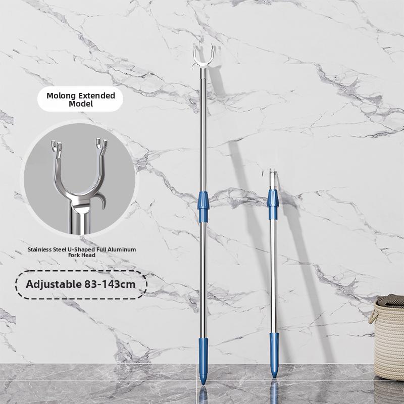Retractable Clothes Drng Rod Single Prong Clothes Hanger Storage Organizer for Home Dormi Stainl Steel PP Material
