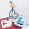 Heart Shape Vase Silicone Mold for Concrete Plaster Decoration Casting Tray Mold DIY Home Garden Decor