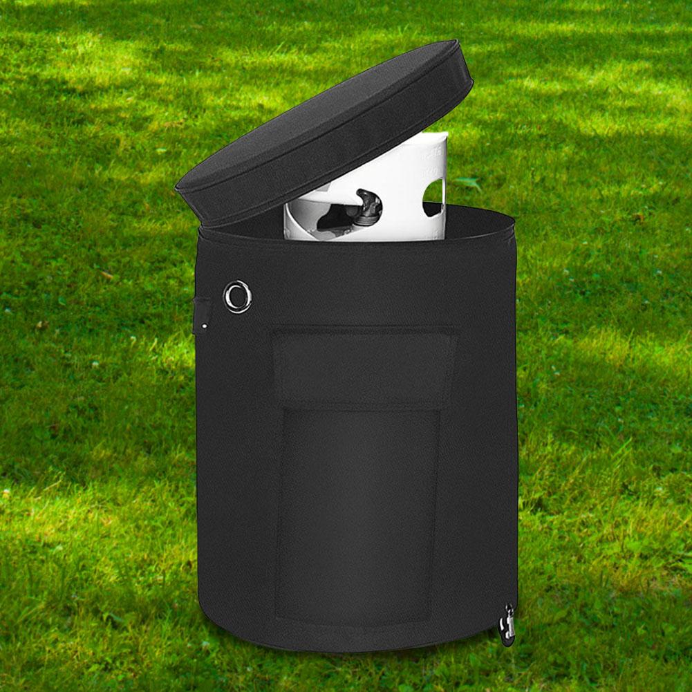 Propane Gas Cylinder Cover with Storage Pocket Bottle Gas Tank Sun Cover Oxford Cloth Gas Tank Bag for Trailer Grills Outdoor