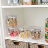Airtight Stackable Food Storage Containers Set of 4 Round Clear Canisters Kitchen Organization Food Freshness Home Use