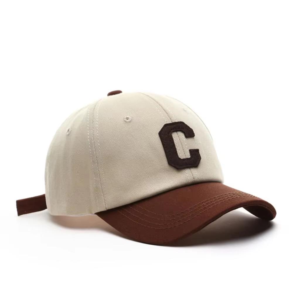 

Baseball Cap Vintage Letter C Hat Adjustable Clip for Universal Fit Baseball Hat for Unisex Adjustable кавовий