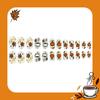 Halloween Press On Nails 24pcs Cute Pumpkin Maple Leaf Fake Nails Autumn False Nail with 1 Jelly Glue and 1 Nail File