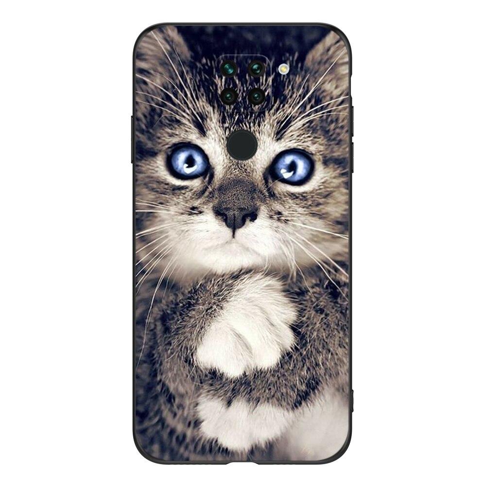 For Xiaomi Redmi Note 9 Global Phone Back Cover  Black Tpu Case Lion Wolf Tiger Dragon