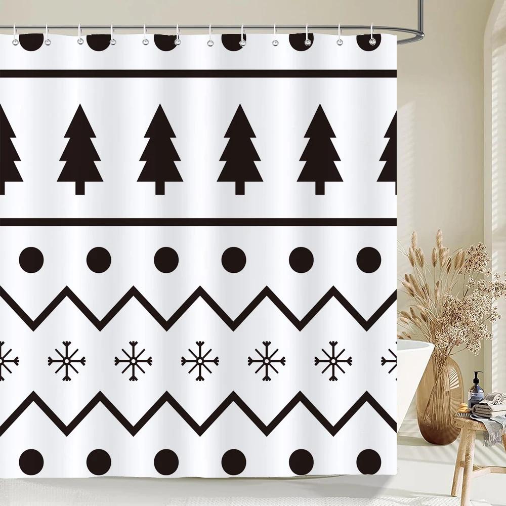1 Pc Abstract Geometric Shower Curtains Bathroom Polyester Bath Curtains Printing Boho Shower Curtain Decor With Hooks Curtain