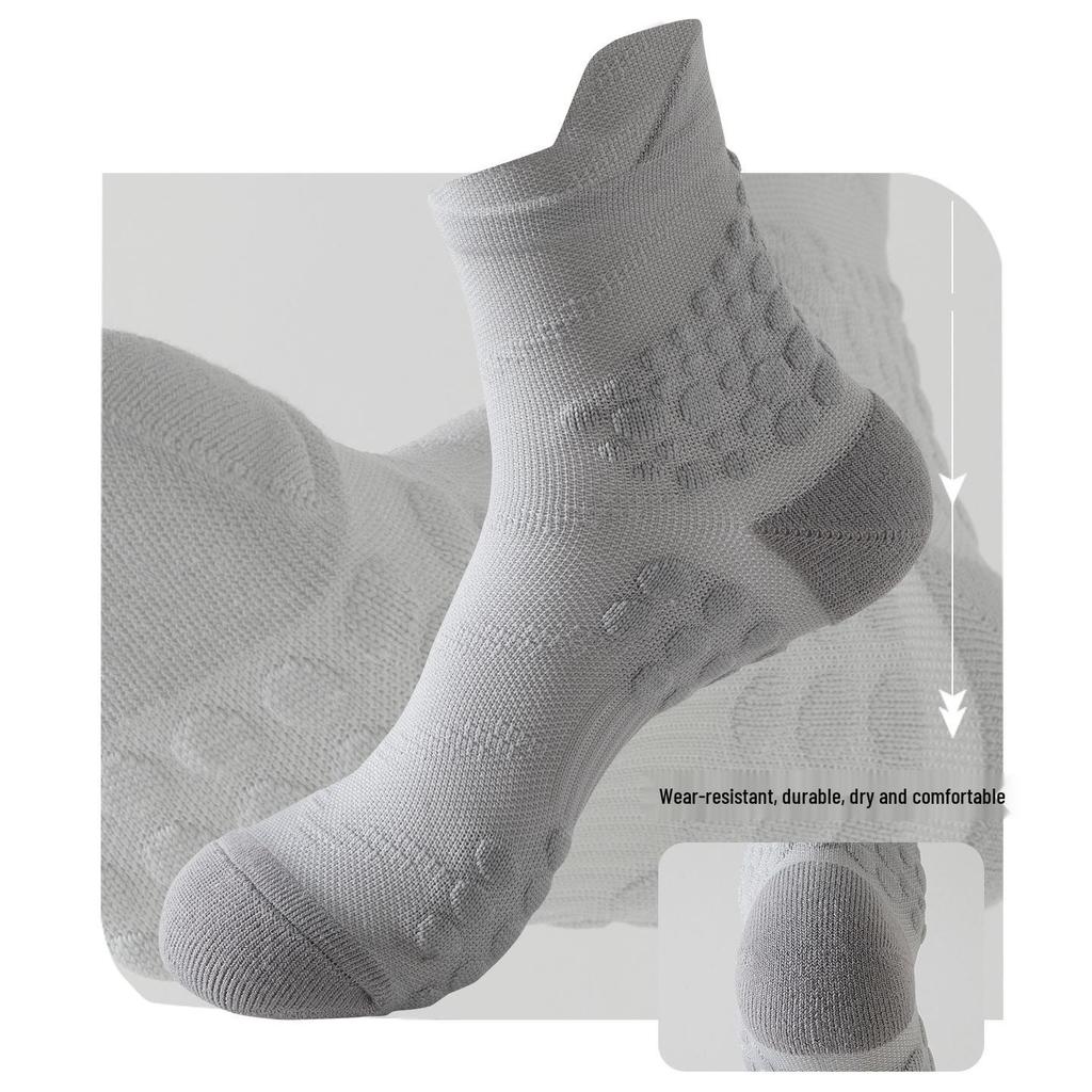 Autumn/Winter Mid-Calf Sports Socks for Couples - Quick-Dry Running, Cycling, Fitness with Massage Soles.