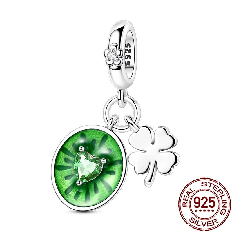 New Charms Copper Colorful Plant Flower Fruit Charm Beads Fit Snake Chain Bracelet Necklace Women Diy Jewelry