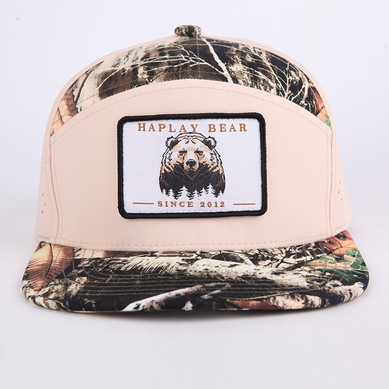 Patch Logo 7 Panel Laser Cut Hole Perforated Waterproof Snapback Hat Breathable Quick Dry Golf Snapback Caps 58cm шампанского