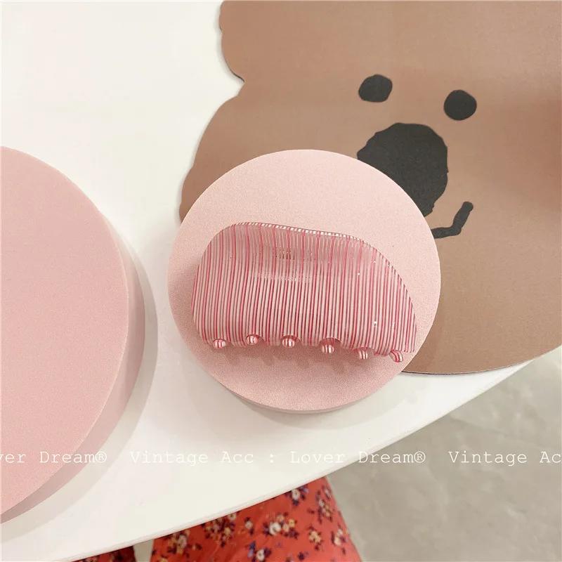 Acetate Hair Claw Medium Size Colorful Grid Plaid Stripe Hair Clip Shark Clips Girls Women Hair Accessories